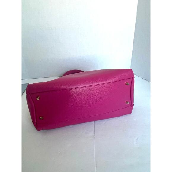 Authentic Furla Piper M Hot Pink Leather Handbag Bag Satchel Purse - Picture 6 of 12